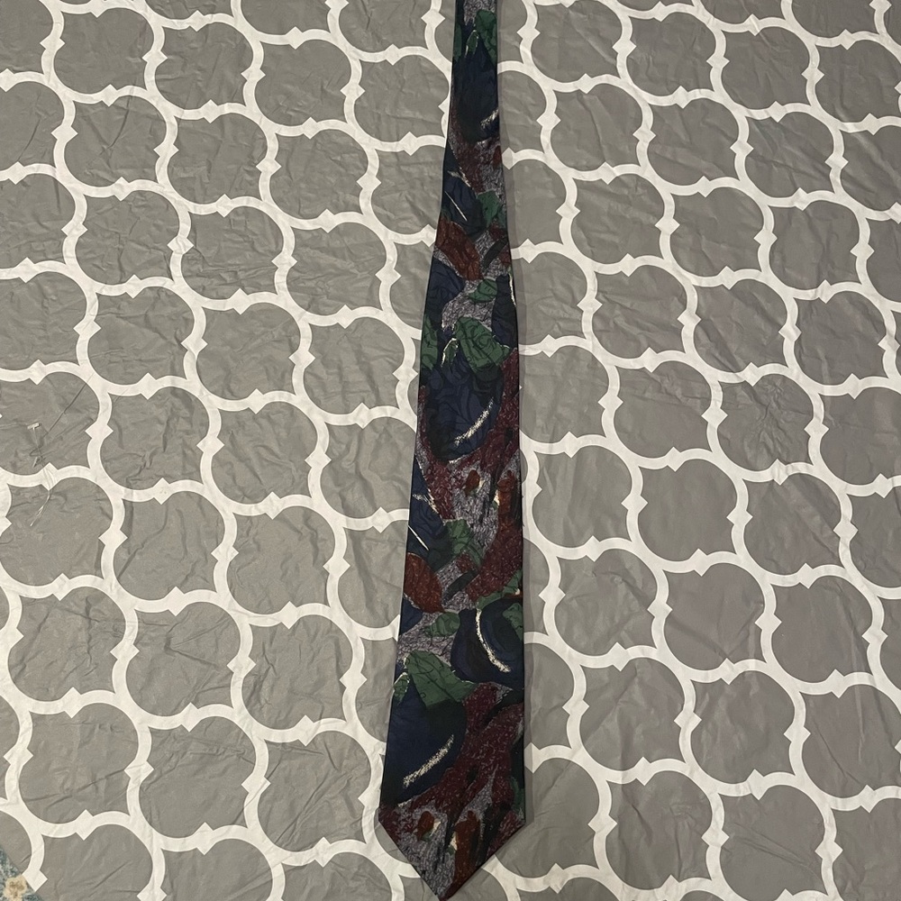 100% Silk Vintage Neck Tie Floral Pattern Cambridge Classics For Mervyns